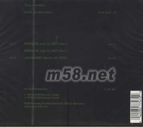 SOLO CONCERTS獨奏音樂會專輯背面圖片