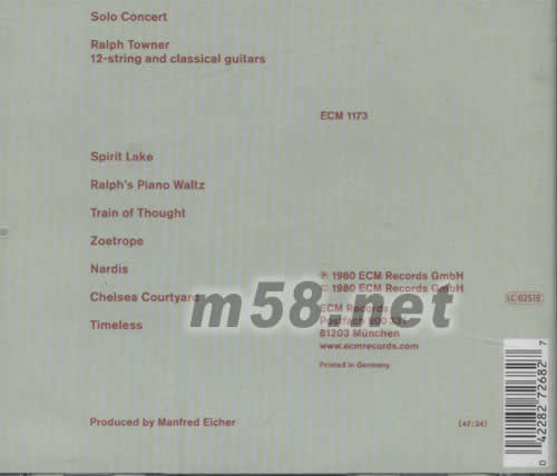 SOLO CONCERT專輯背面圖片