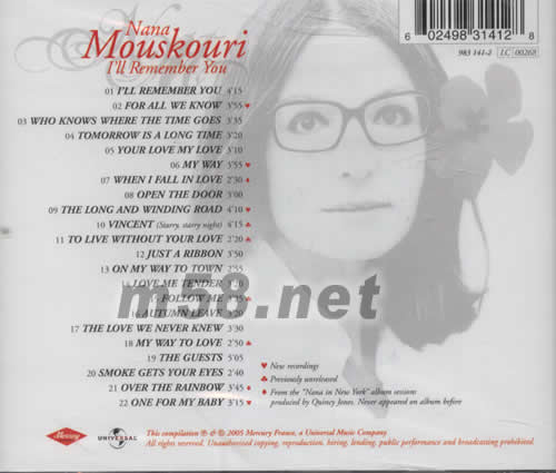 I‘LL REMEMBER YOU 美版專輯背面圖片