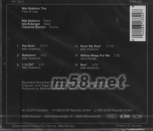 FREE AT LAST專輯背面圖片