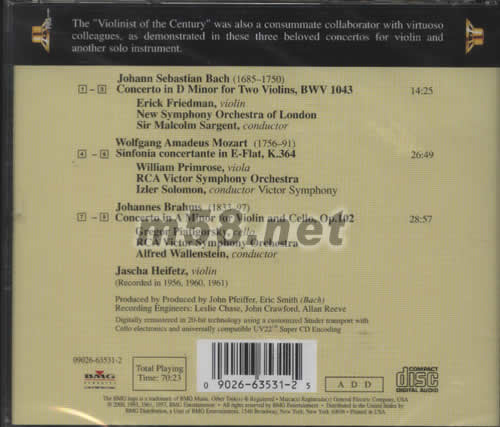 DOUBLE CONCERTOS專輯背面圖片