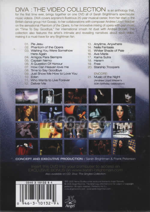 DIVA THE VIDEO COLLECTION DVD專輯背面圖片