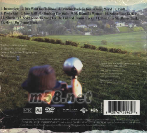 NEVER GONE CD+DVD專輯背面圖片