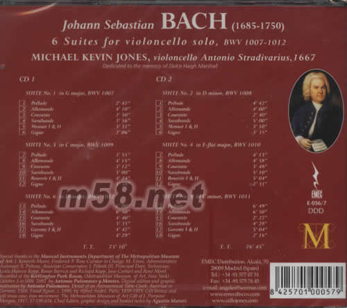 名琴巴赫二(HIFI大提琴集)專輯背面圖片