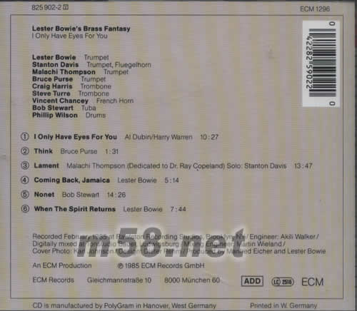 I ONLY HAVE EYES FOR YOU專輯背面圖片