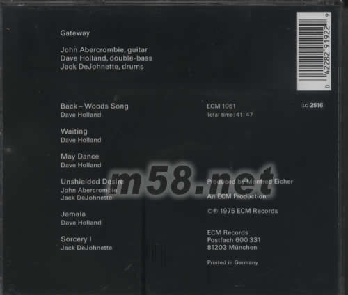 GATEWAY專輯背面圖片