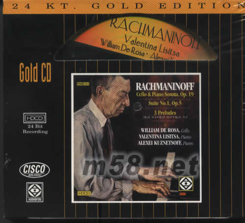 RACHMANINOFF 拉赫瑪尼諾夫大提琴與鋼琴24k金版專(zhuān)輯正面圖片