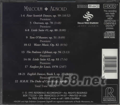 爆棚管樂 ARNOLD FOR BAND HDCD專輯背面圖片