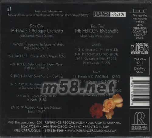 BAROQUE FAVORITES專輯背面圖片