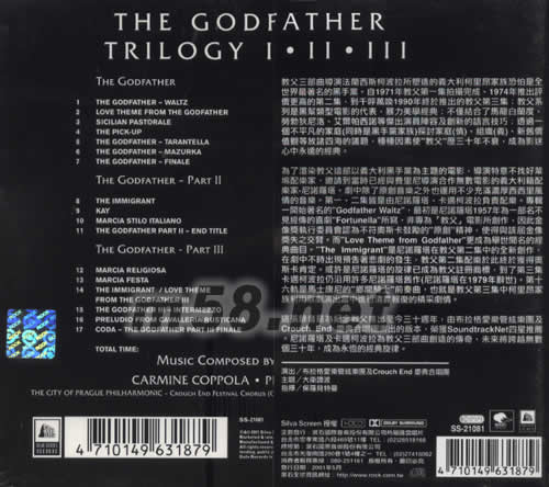 教父三部曲專輯背面圖片