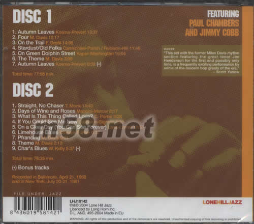 TRIO WITH JOE HENDERSON專輯背面圖片