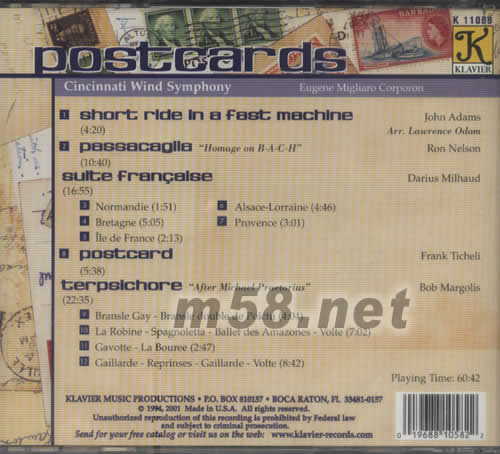 POST CARDS郵票專輯背面圖片