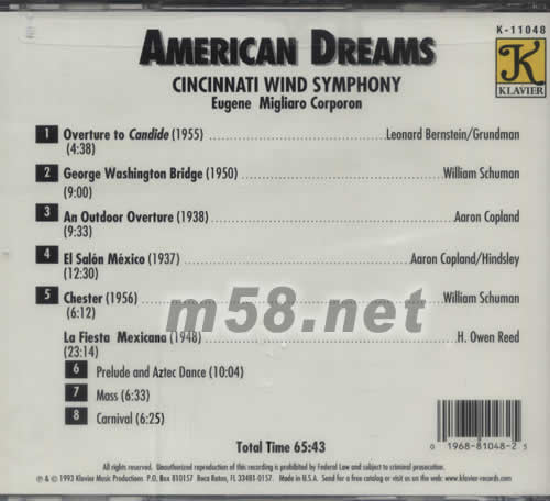 AMERICAN DREAMS美國之夢專輯背面圖片