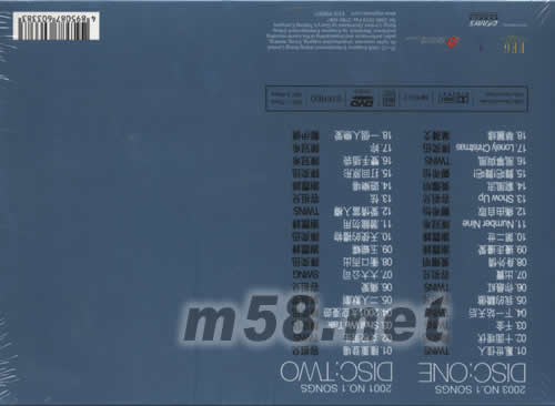 英皇冠軍精選 NO.1 TWO KARAOKE DVD專輯背面圖片