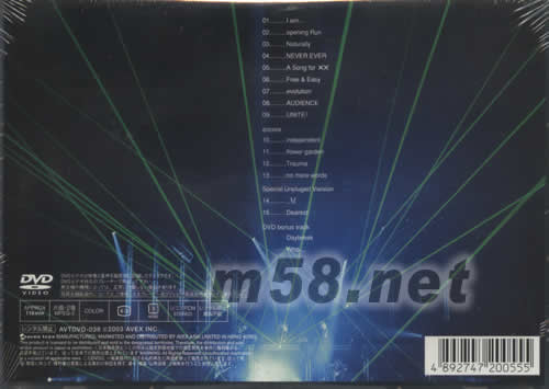 ayumi hamasaki ARENA TOUR 2002(海外版)專輯背面圖片