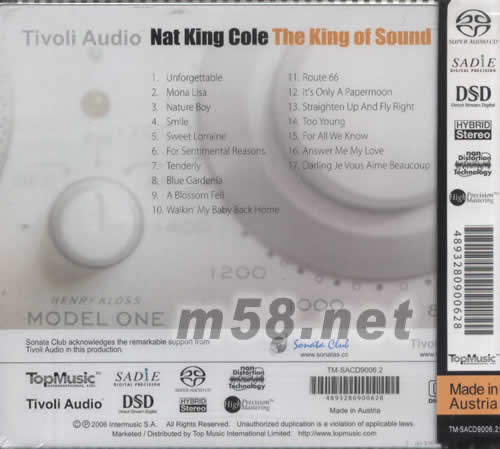 THE KING OF SOUND 帝皇老歌 SACD專輯背面圖片