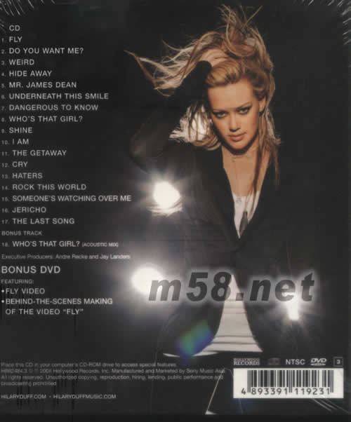 HILARY DUFF專輯背面圖片