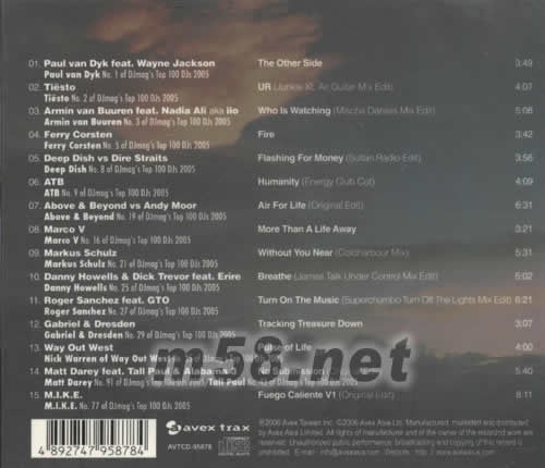 WORLD TOP DJS 2006(流行音樂主持人推薦2006)專輯背面圖片