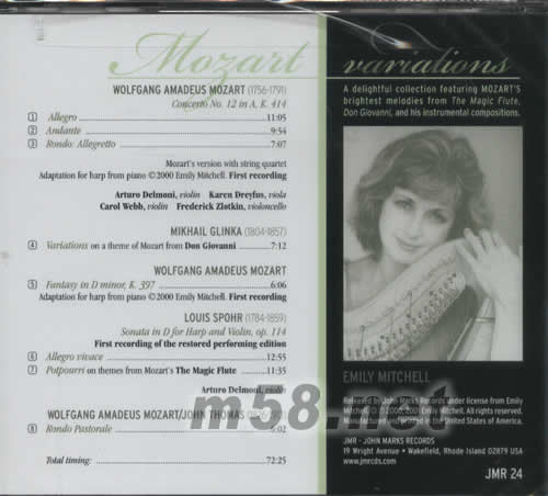 MOZART VARIATIONS莫扎特變奏曲專輯背面圖片