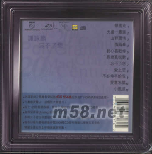 忘不了您(20世紀光輝印記)專輯背面圖片