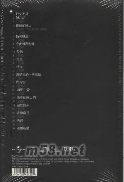 LONG TIME NO SEE專輯背面圖片