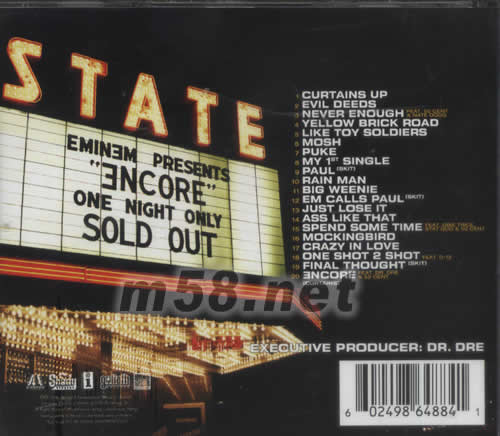 ENCORE專輯背面圖片