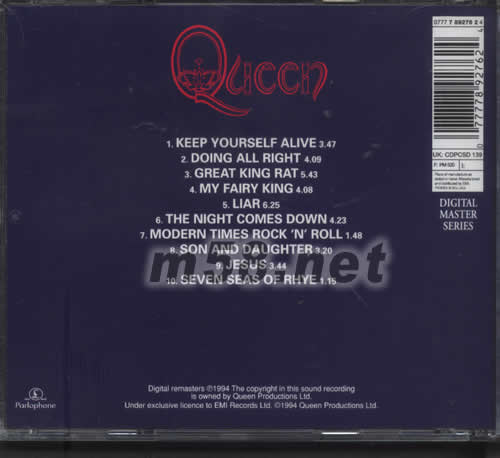 QUEEN(同名專(zhuān)輯)專(zhuān)輯背面圖片