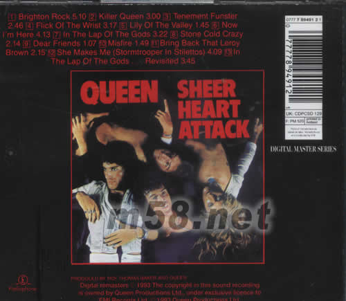 QUEEN SHEER HEART ATTACK專輯背面圖片