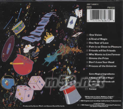 A KIND OF MAGIC專輯背面圖片