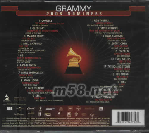 2006 GRAMMY NOMINEES 2006格蘭美提名專輯背面圖片