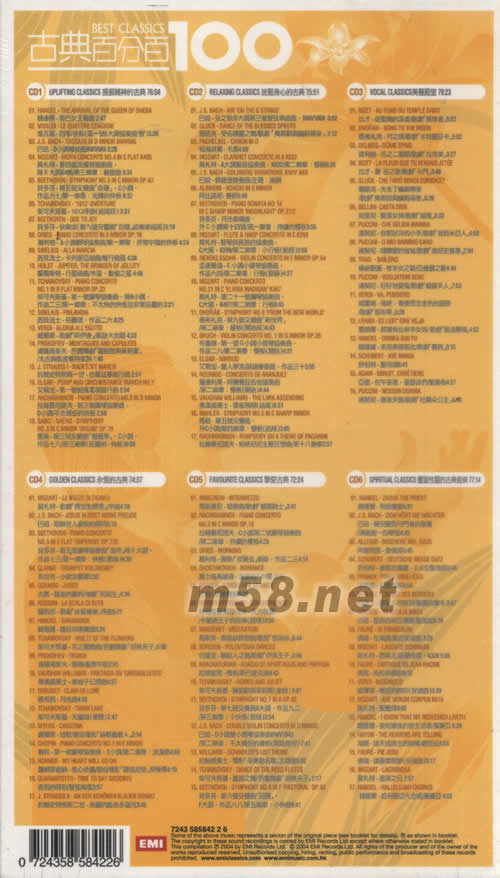 古典百分百套裝 BEST CLASSICS 100專輯背面圖片