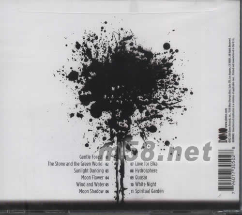 靈 庭園 KITARO presents SPIRITUAL GARDEN(新世紀純音樂)專輯背面圖片