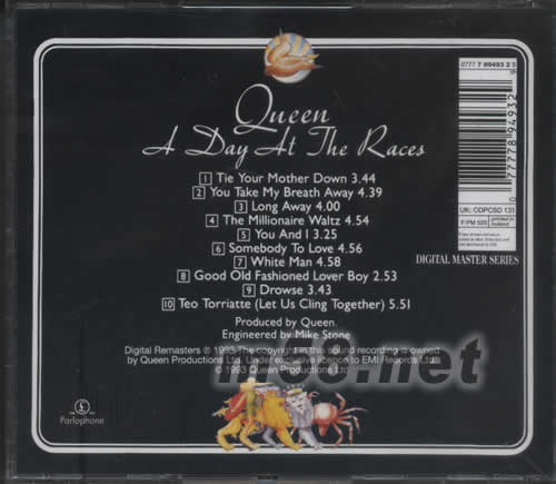 QUEEN:A DAY AT THE RACES專輯背面圖片