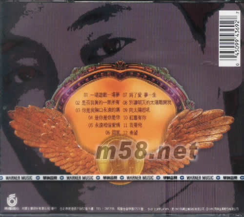 王杰精選 浪子心專輯背面圖片