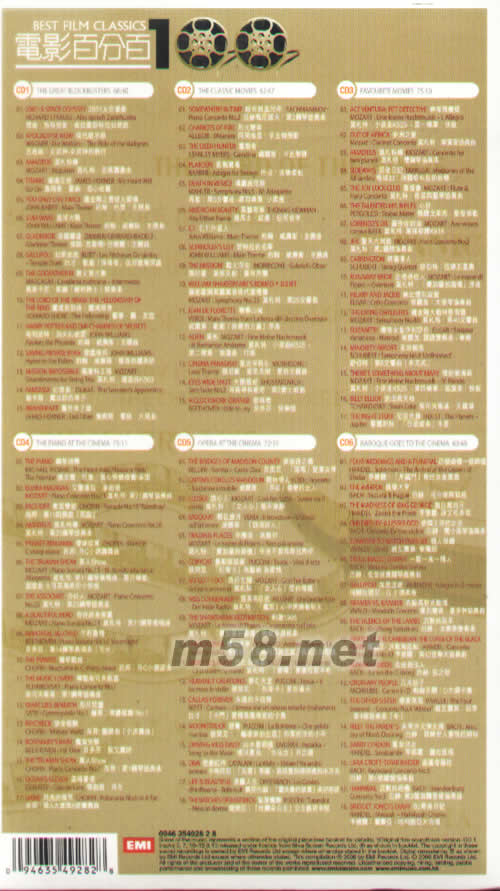 電影百分百套裝專輯背面圖片
