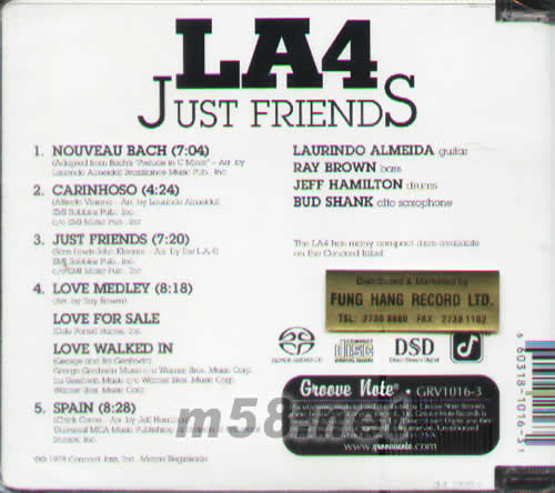 LA4 JUST FRIENDS SACD專輯背面圖片
