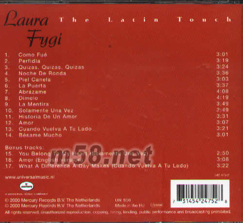 THE LATIN TOUCH 拉丁情緣專輯背面圖片