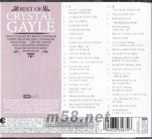 THE BEST OF CHYSTAL GAYLE專輯背面圖片