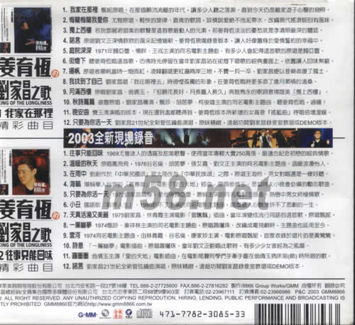 我家在那里專輯背面圖片