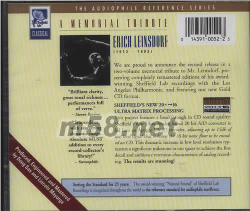 萊斯多夫 艾立下集THE SHEFFIELD LINSDORF SESSIONS(喇叭花24K金碟)專輯背面圖片