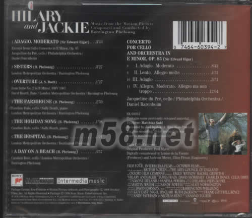 HILARY JACKIE狂戀大提琴電影原聲專輯背面圖片