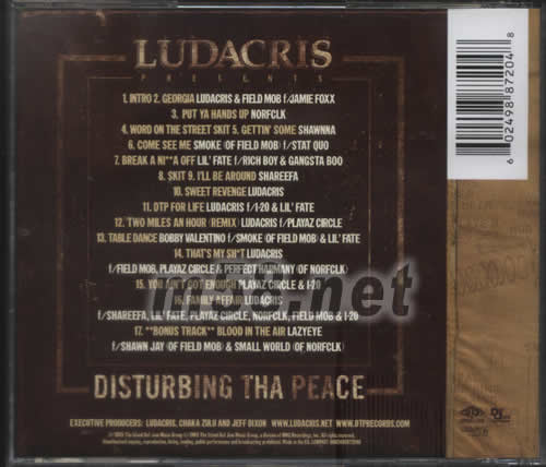 Ludacris Presents...Disturbing Tha Peace專輯背面圖片