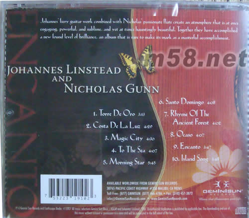 天作之合JOHANNES LINSTEAD & NICHOLAS GUNN專輯背面圖片