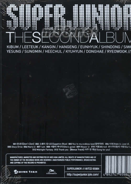 THE SECOND ALBUM 第二擊 (海外版送酷炫SJ造型資料夾)專輯背面圖片