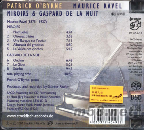 奧本演奏拉威爾鋼琴組曲SACD專輯背面圖片