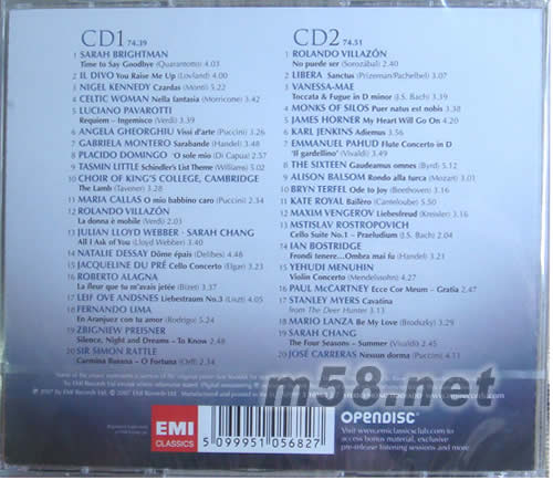 CLASSICAL 2008專輯背面圖片