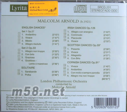 MALCOLM ARNOLO(絲綢之路代理)專輯背面圖片