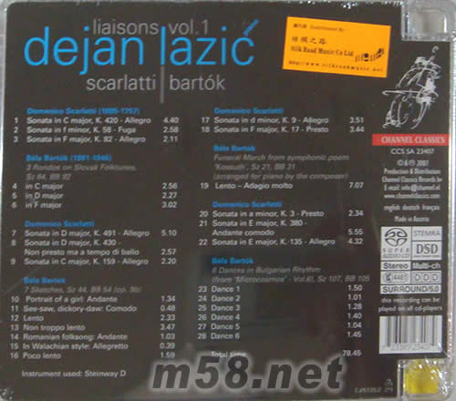 與音樂的聯(lián)系第一輯 (鋼琴Liaisons, vol.1) SACD專輯背面圖片