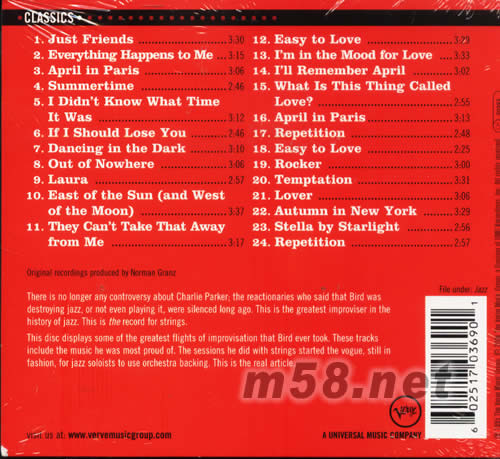 With Strings the master takes專輯背面圖片