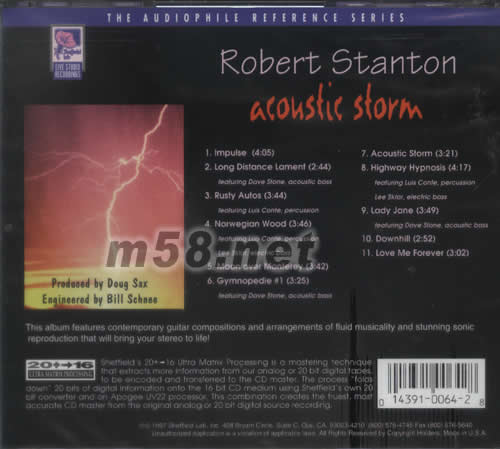 吉它風暴ROBERT STANTON ACOUSTIC STORM專輯背面圖片